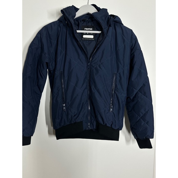 Reima Quilted Hooded Jacket Navy Blue Kids Size 146 US 12 EUC